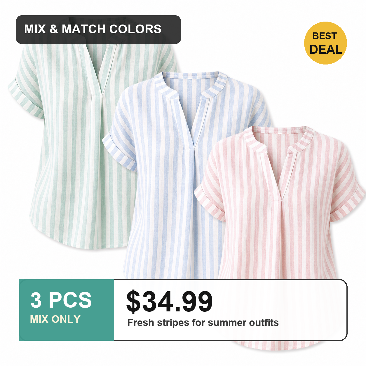 3 PCS MIX ONLY $34.99