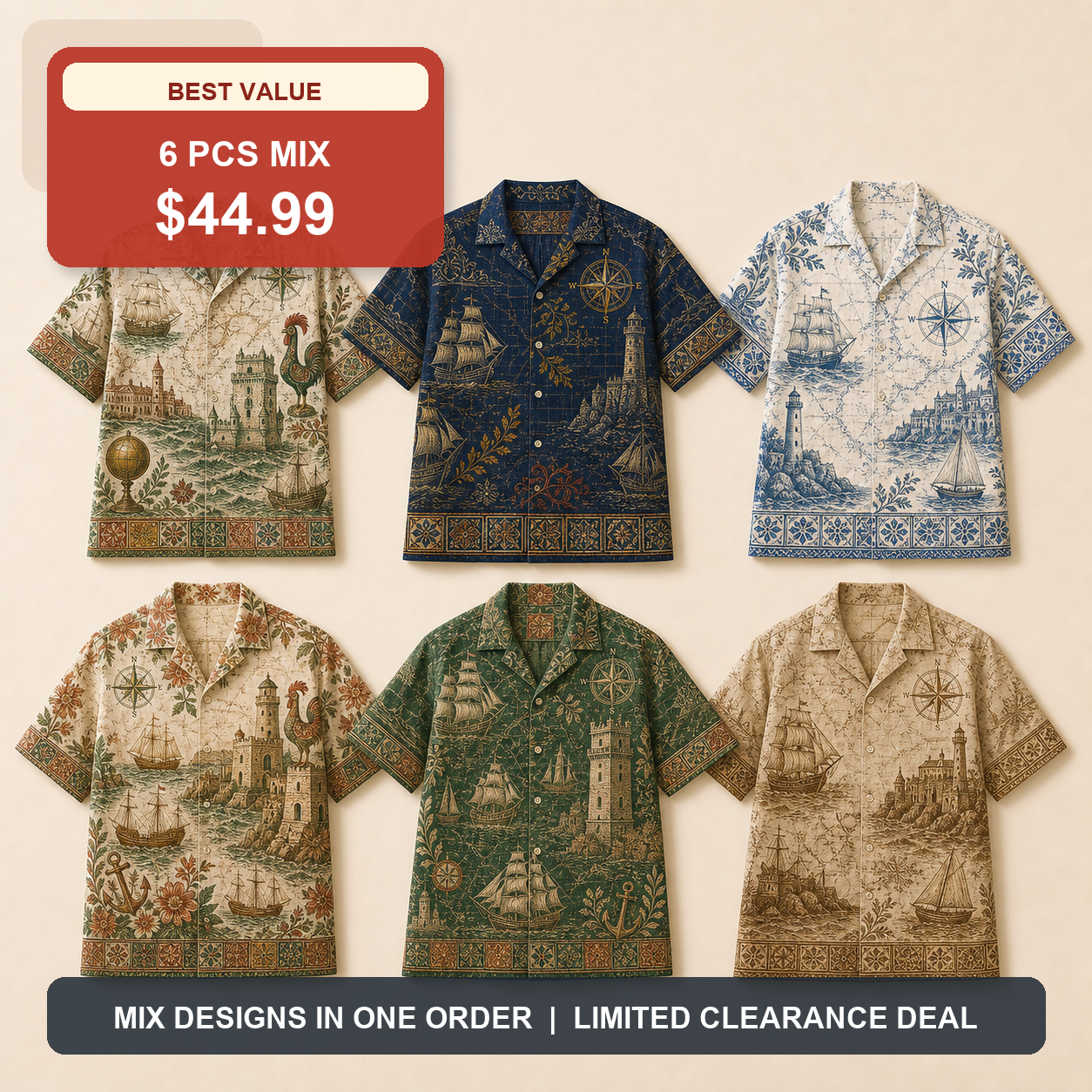 6 PCS MIX ONLY $44.99
