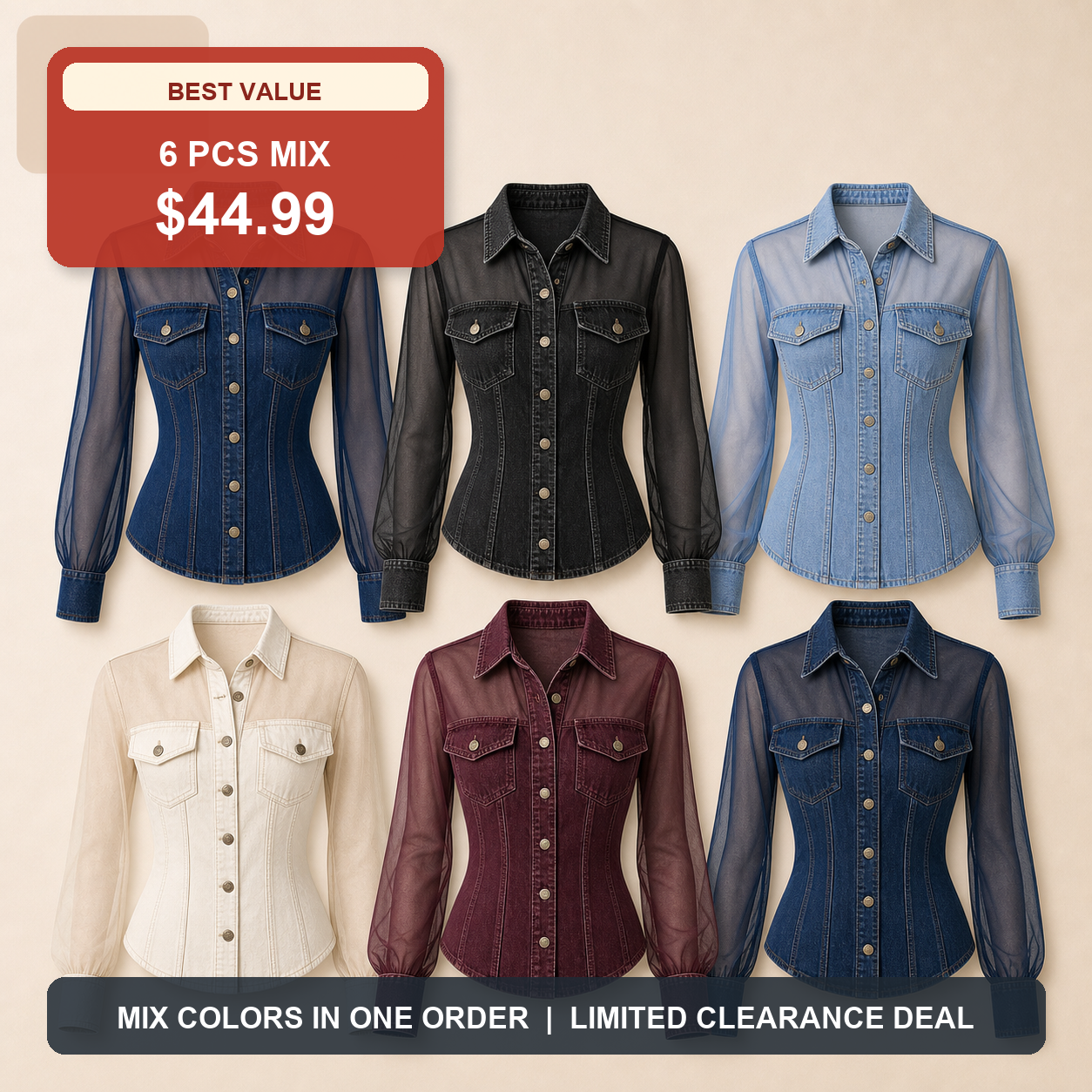 6 PCS MIX ONLY $44.99