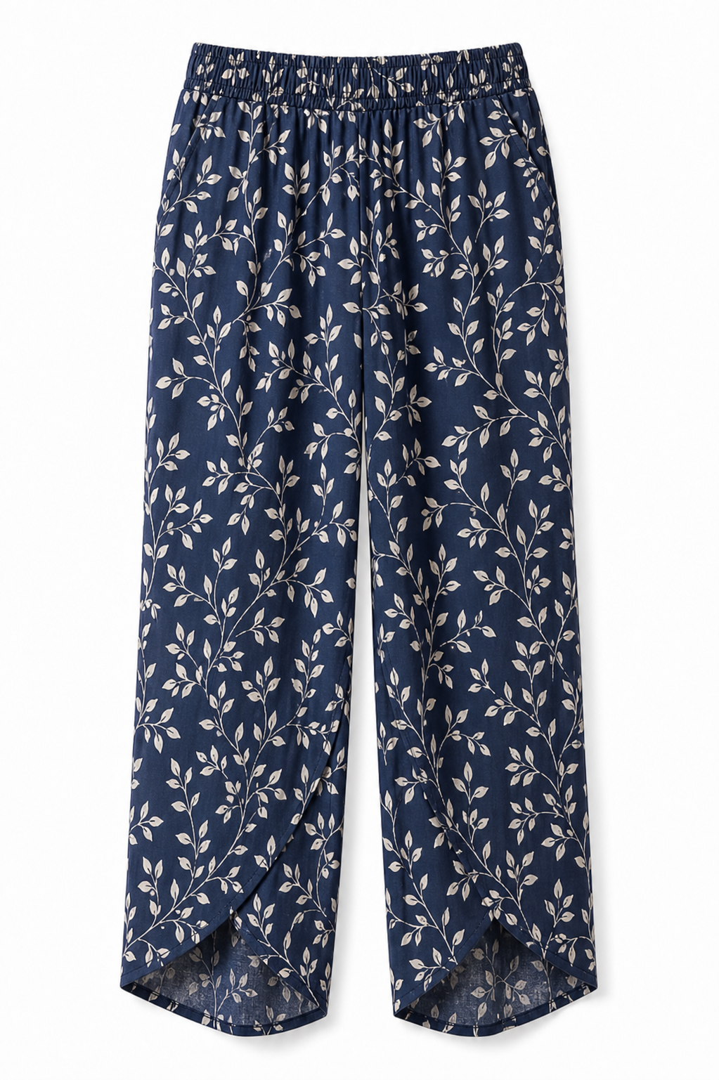 🔥CLEARANCE SALE🔥 Botanical Wrap-Hem Pull-On Pants - Navy