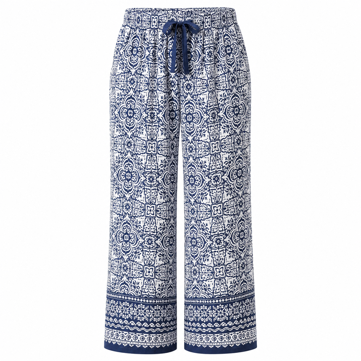 🔥CLEARANCE SALE🔥 Printed Wide-Leg Pull-On Pants
