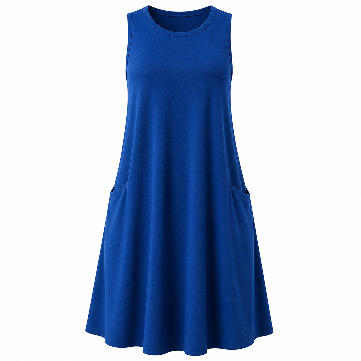 🔥CLEARANCE SALE🔥 Sleeveless Pocket Swing Dress - Royal Blue