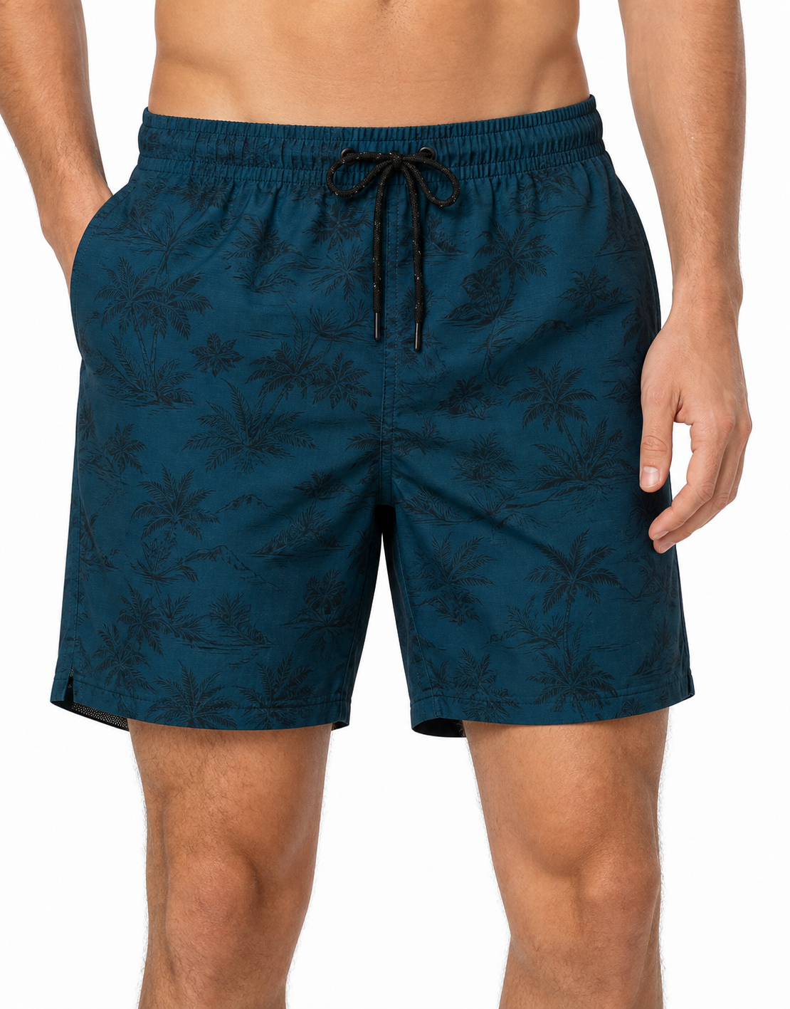 🔥CLEARANCE SALE🔥 Quick-Dry Swim Trunks - Teal Micro Print