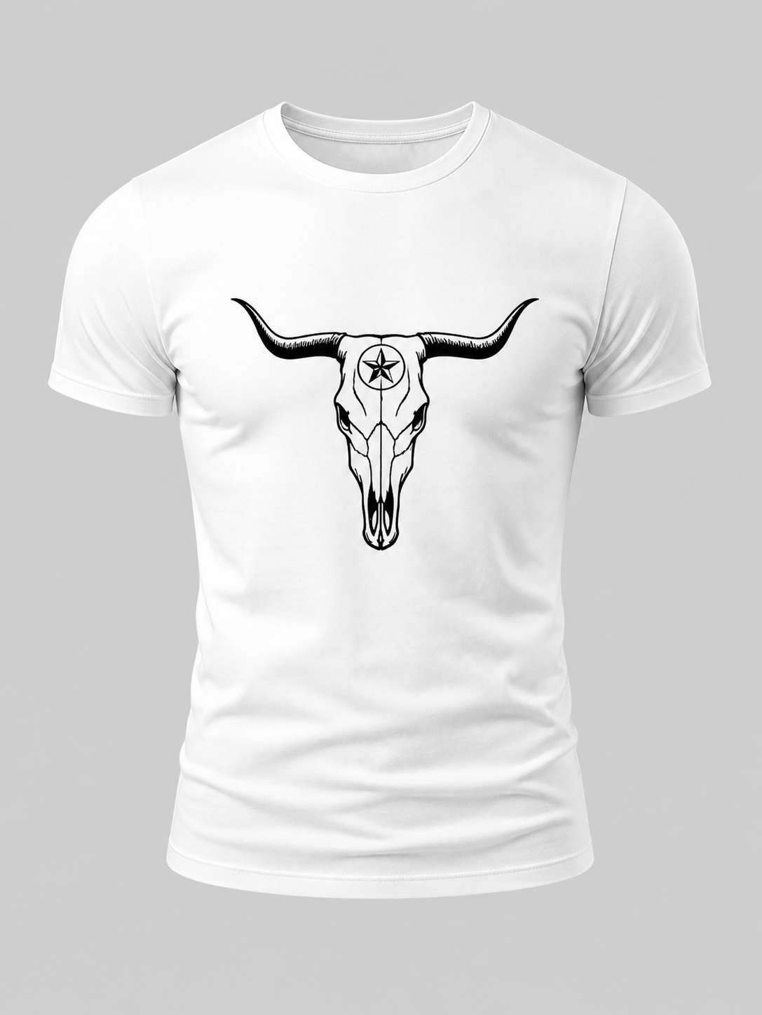 🔥CLEARANCE SALE🔥 Western Bull Skull Graphic T-Shirt - White