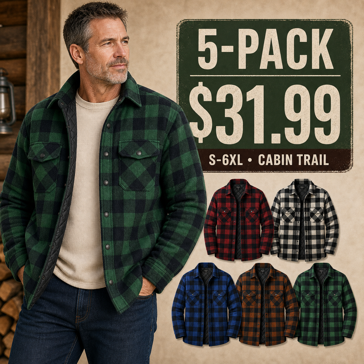 Men's Insulated Plaid Shirt Jackets