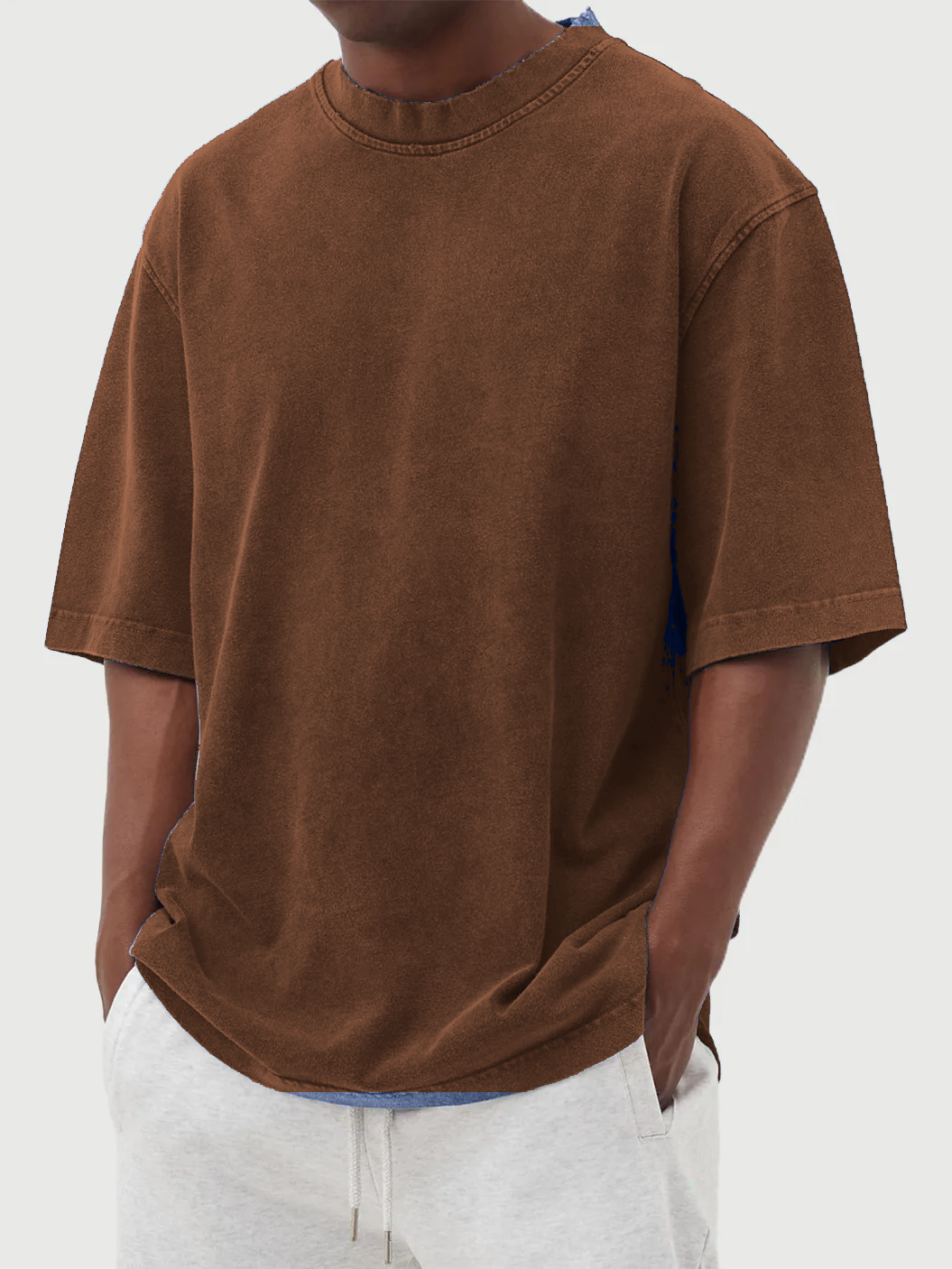 Rust men's oversized washed tee model