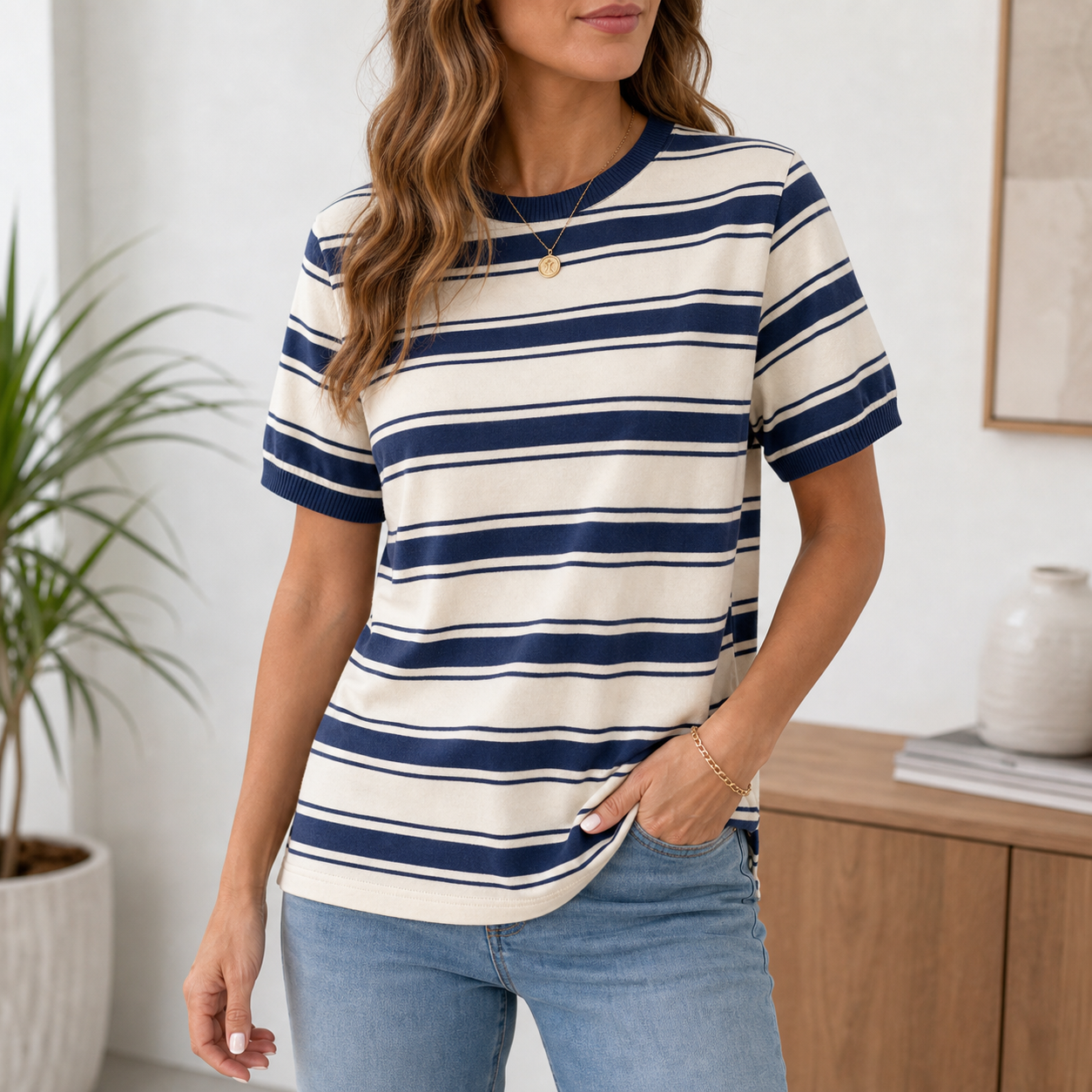 Navy Trim Stripe
