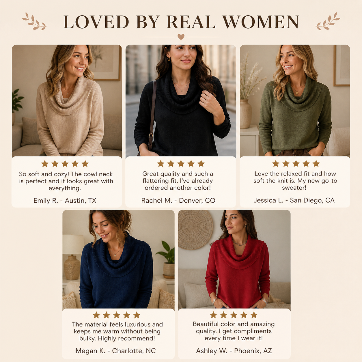 Store Closing Clearance⚡10 Pack for $34.99⚡Women's Cowl Neck Knit Sweater