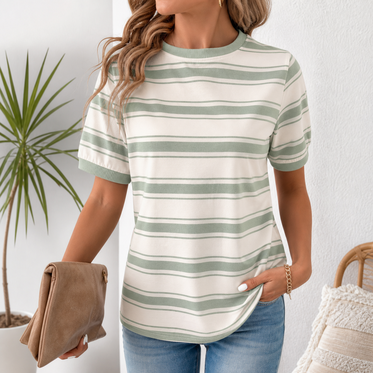 Sage Trim Stripe