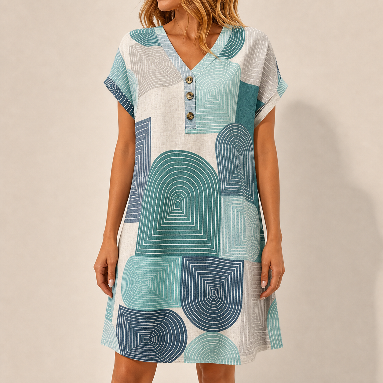 Teal Geo Print