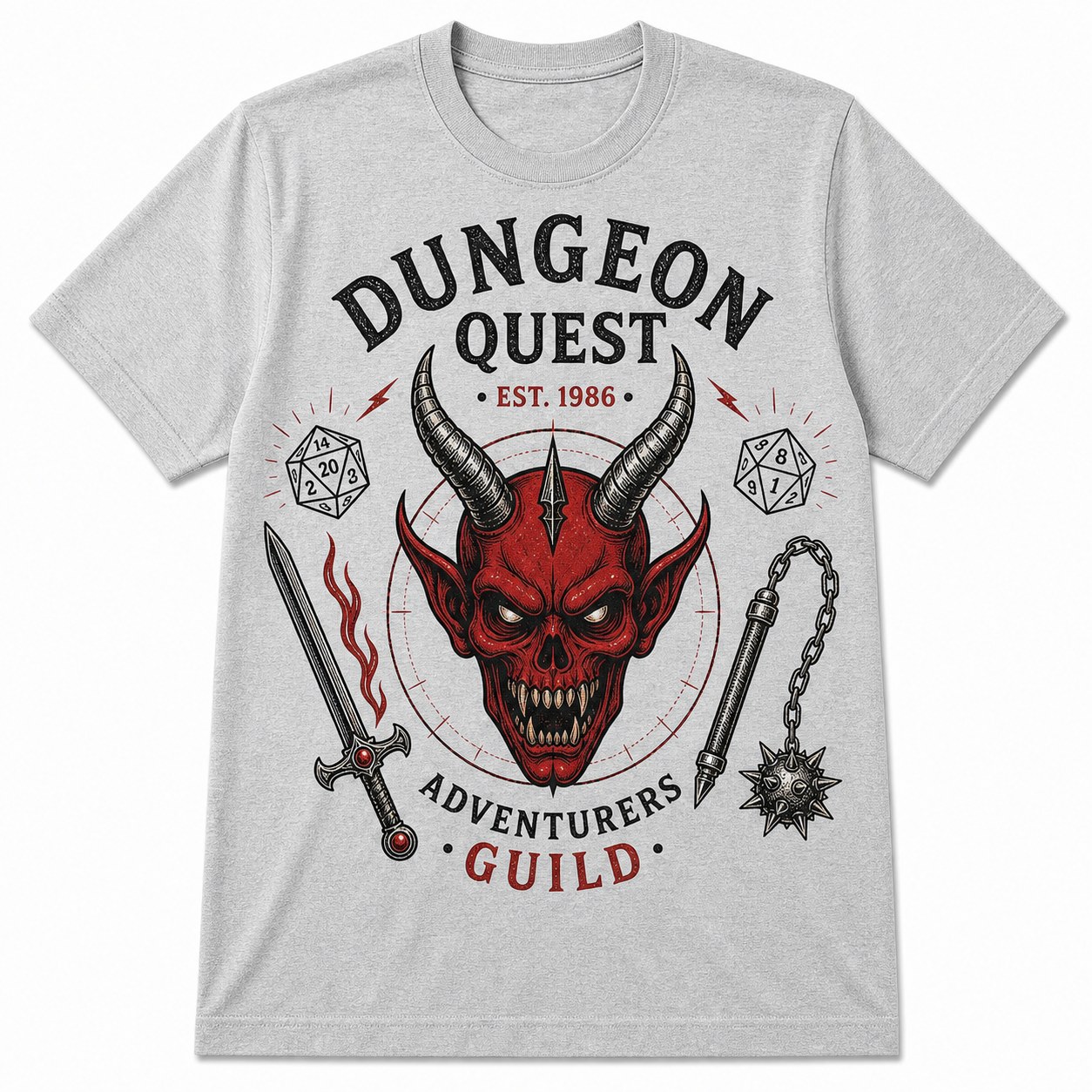 Unisex Dungeon Quest graphic tee - variant ash gray