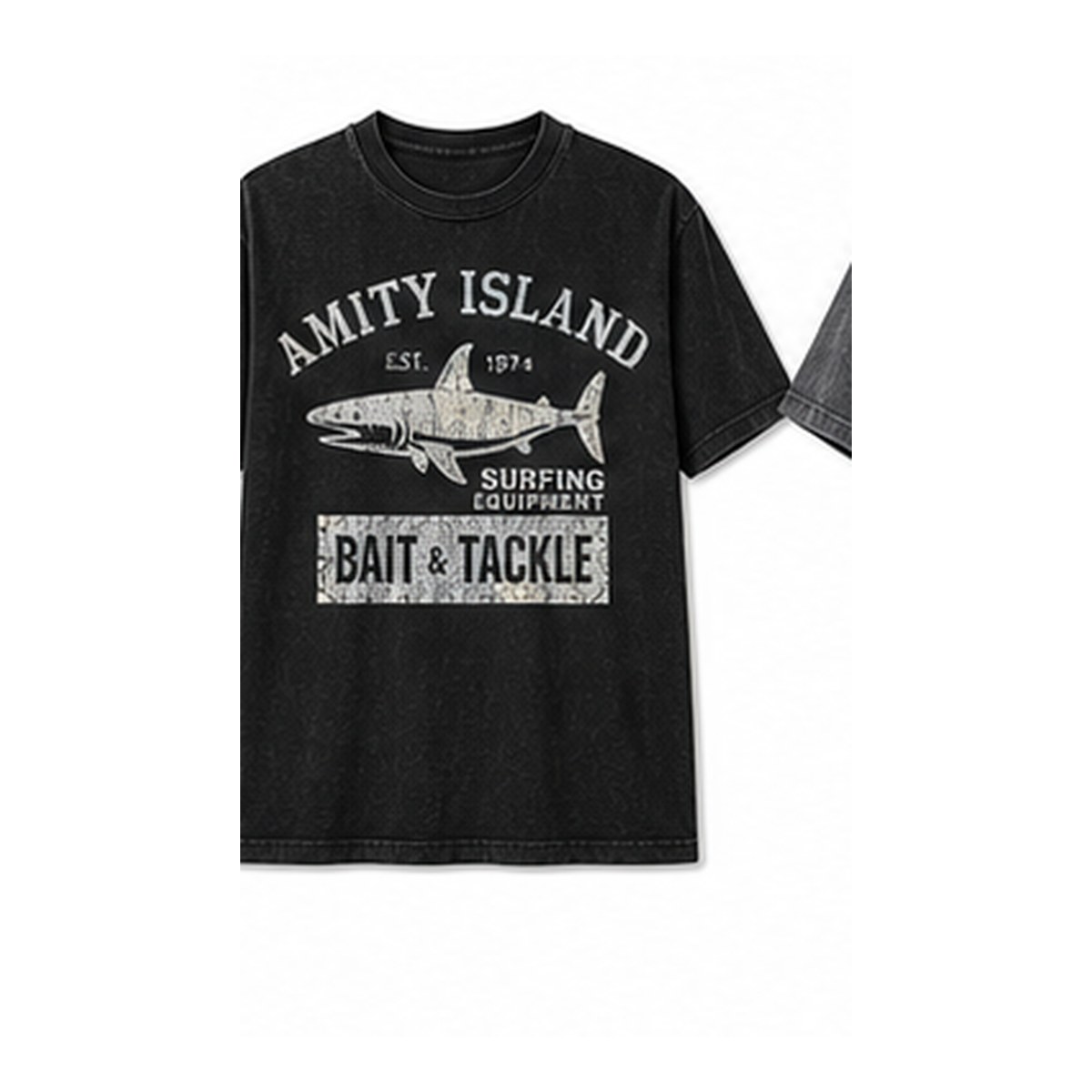 Men's vintage shark bait and tackle graphic tee - variant black