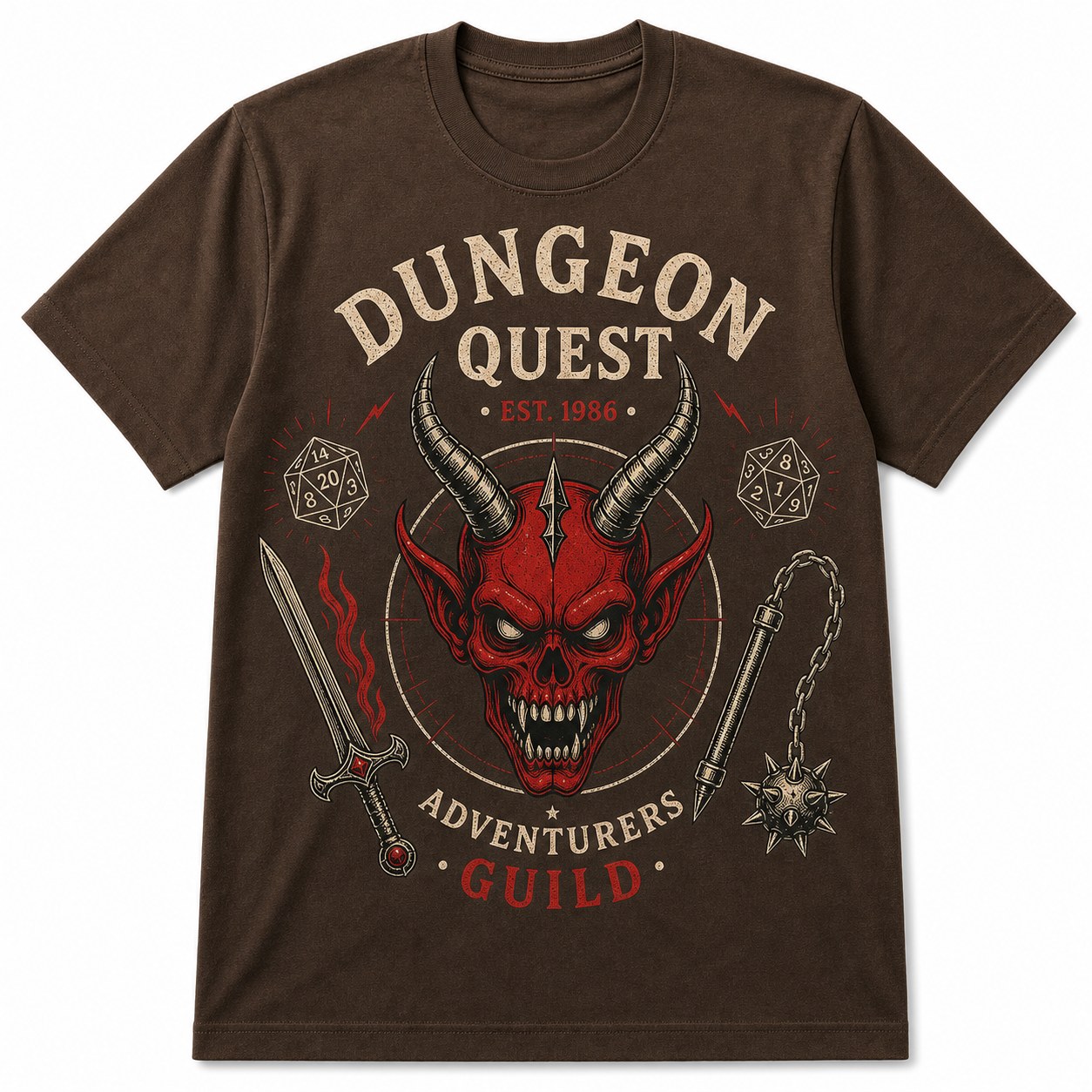 Unisex Dungeon Quest graphic tee - variant brown