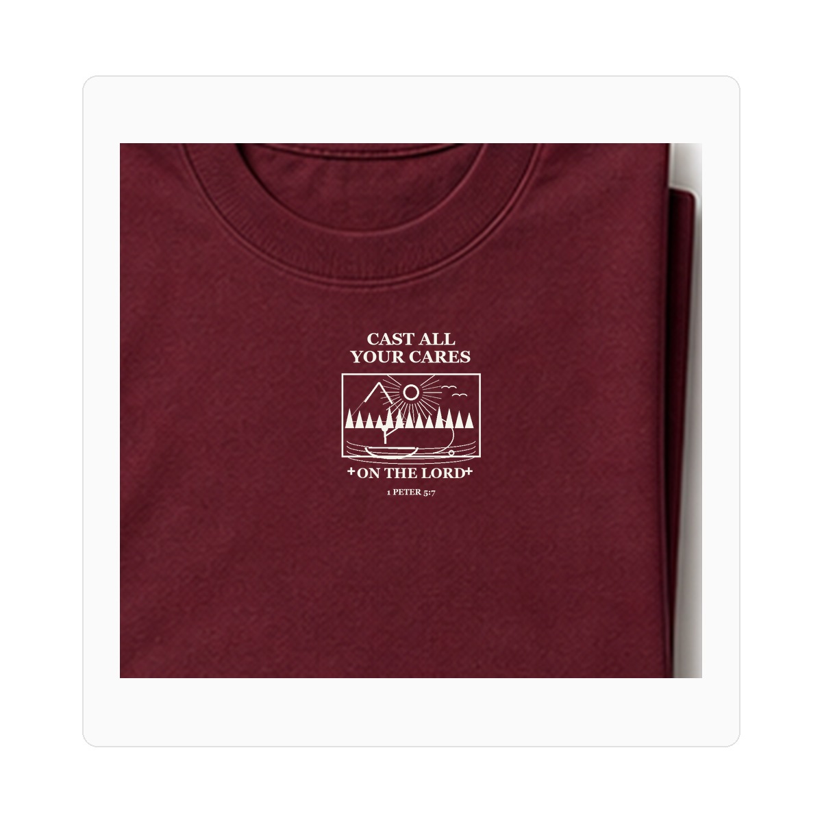 Final GPT 1200 men's Cast All Your Cares fishing tee - variant burgundy
