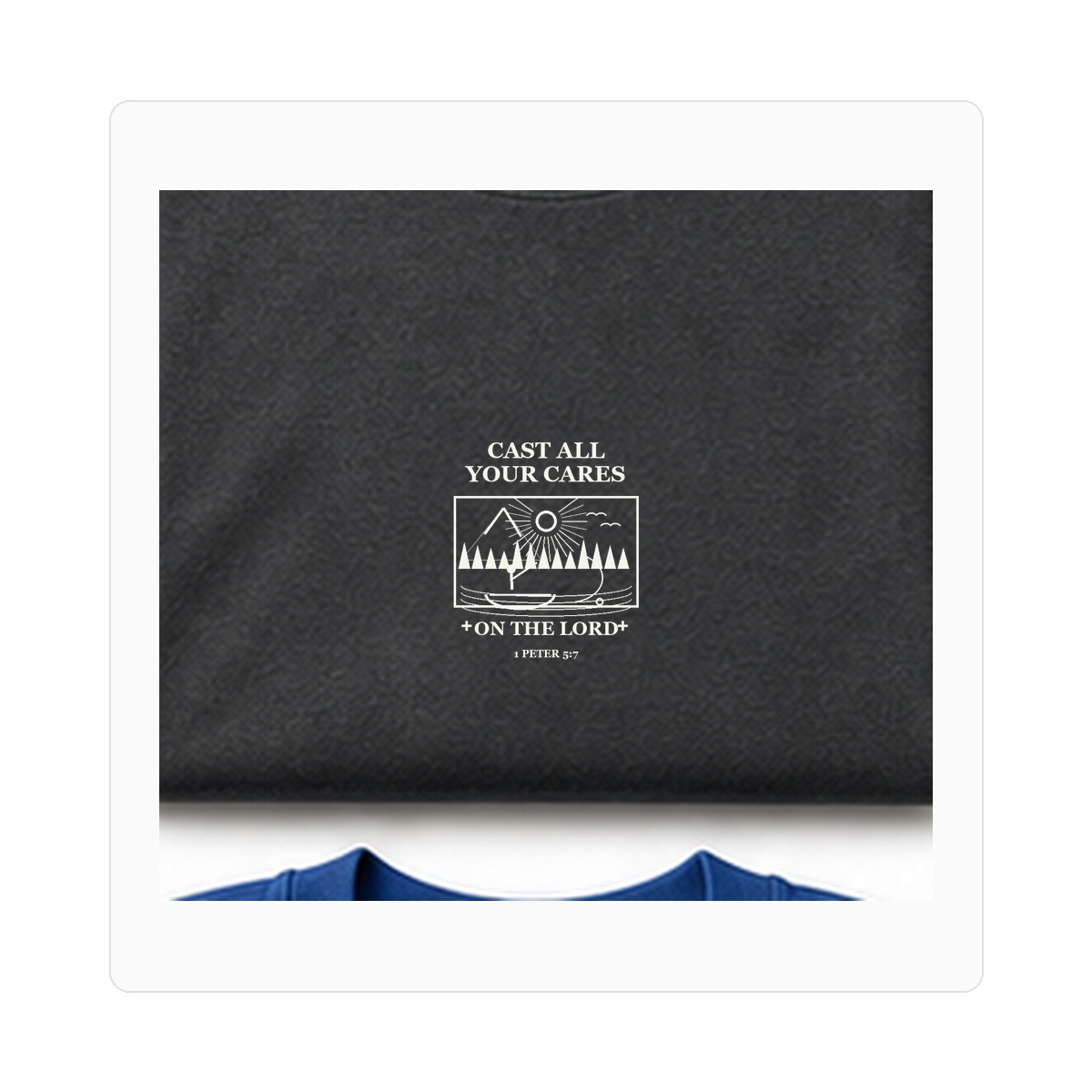 Final GPT 1200 men's Cast All Your Cares fishing tee - variant charcoal