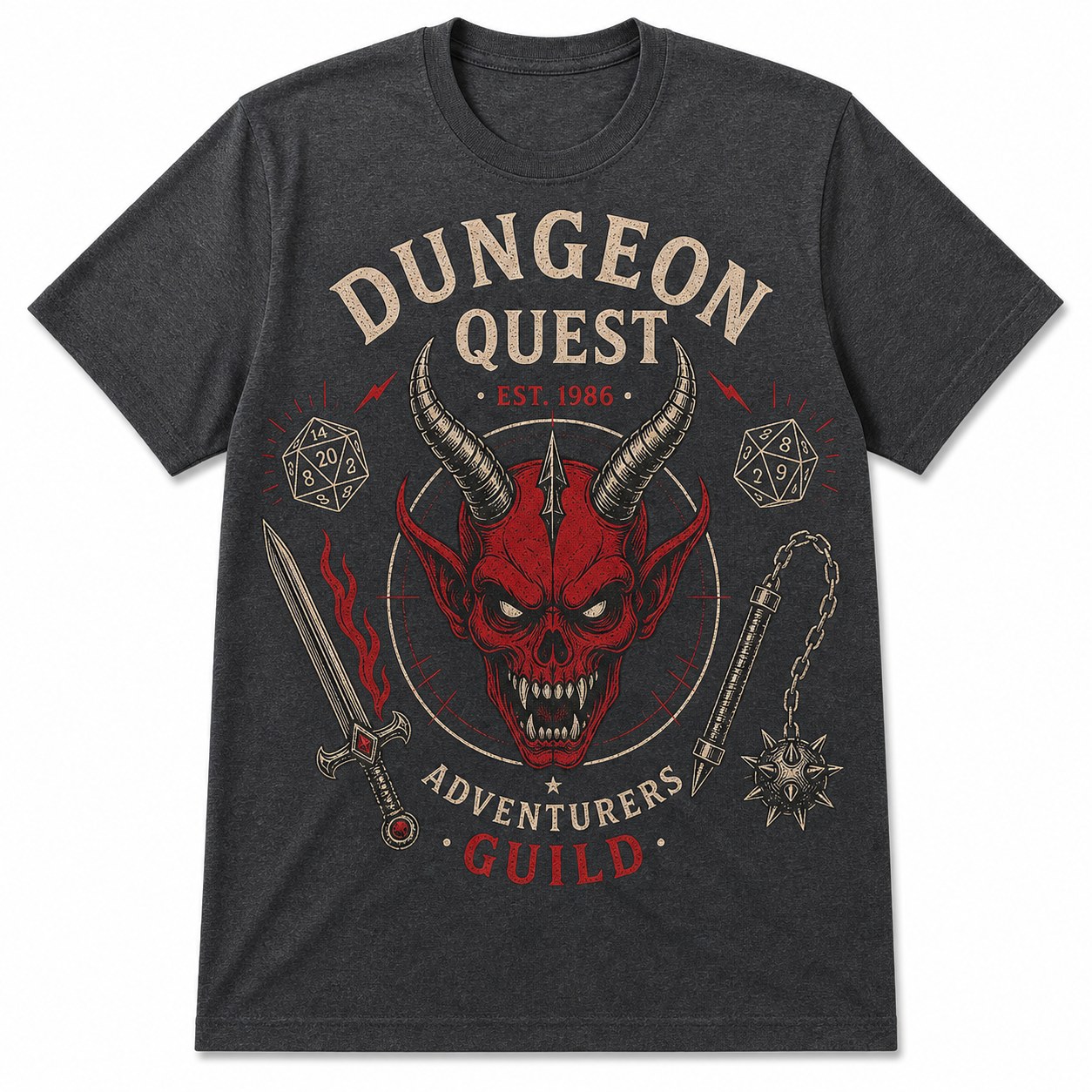 Unisex Dungeon Quest graphic tee - variant dark heather