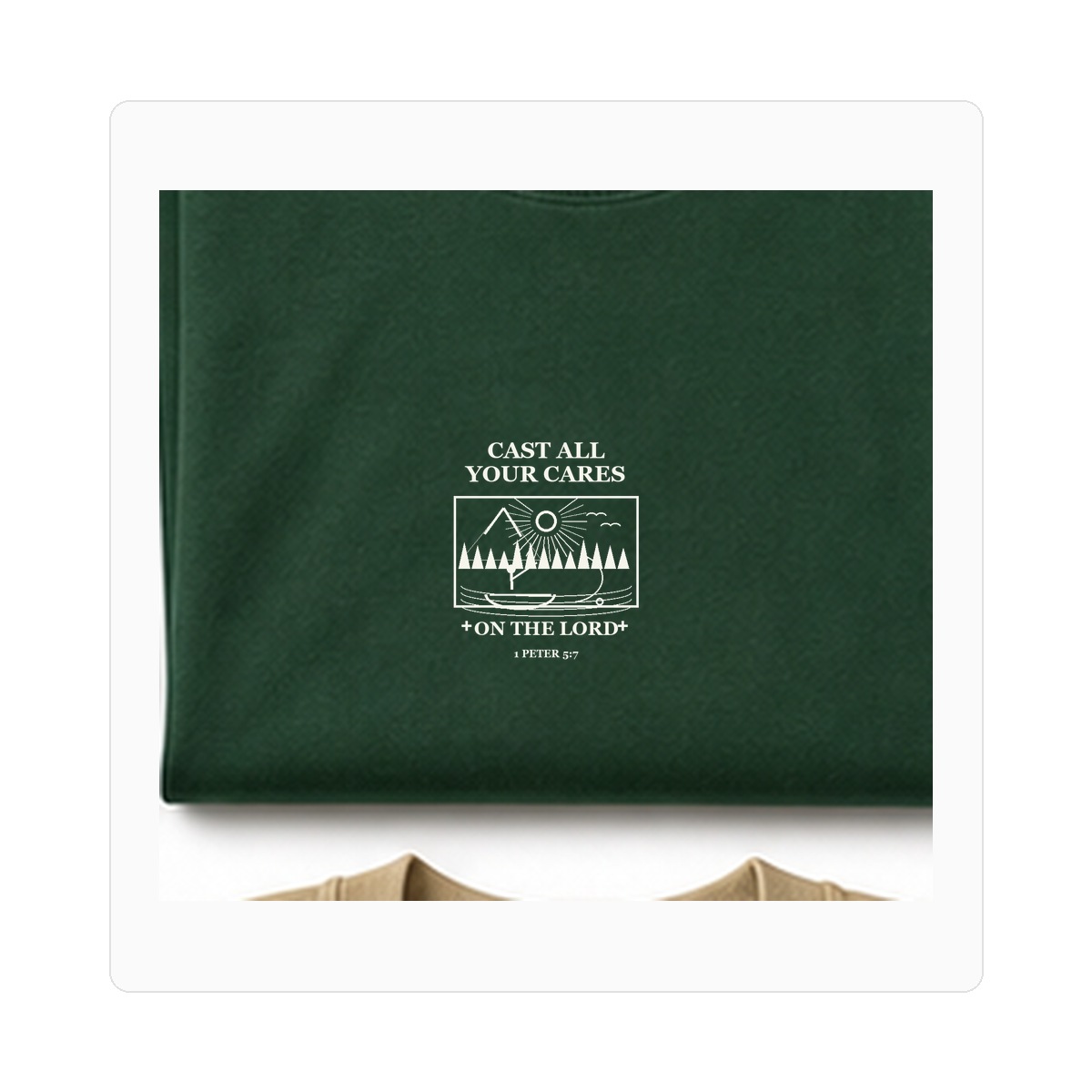 Final GPT 1200 men's Cast All Your Cares fishing tee - variant forest green
