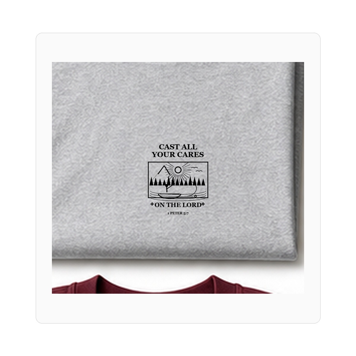 Final GPT 1200 men's Cast All Your Cares fishing tee - variant heather gray