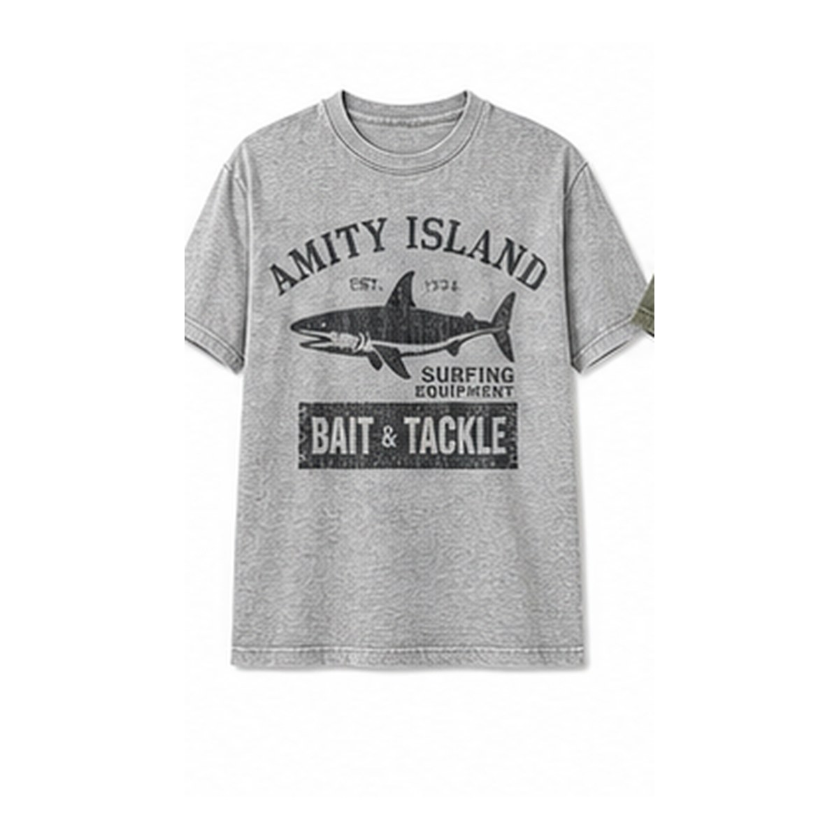 Men's vintage shark bait and tackle graphic tee - variant heather gray