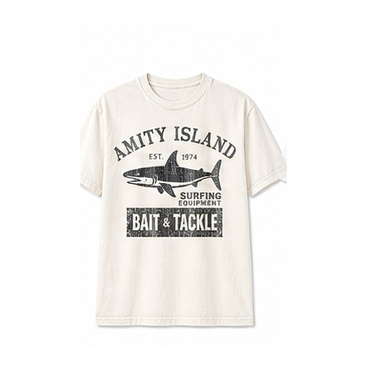 Men's vintage shark bait and tackle graphic tee - variant ivory