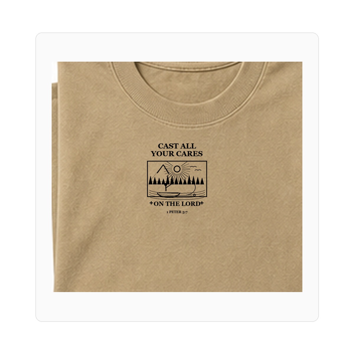 Final GPT 1200 men's Cast All Your Cares fishing tee - variant khaki