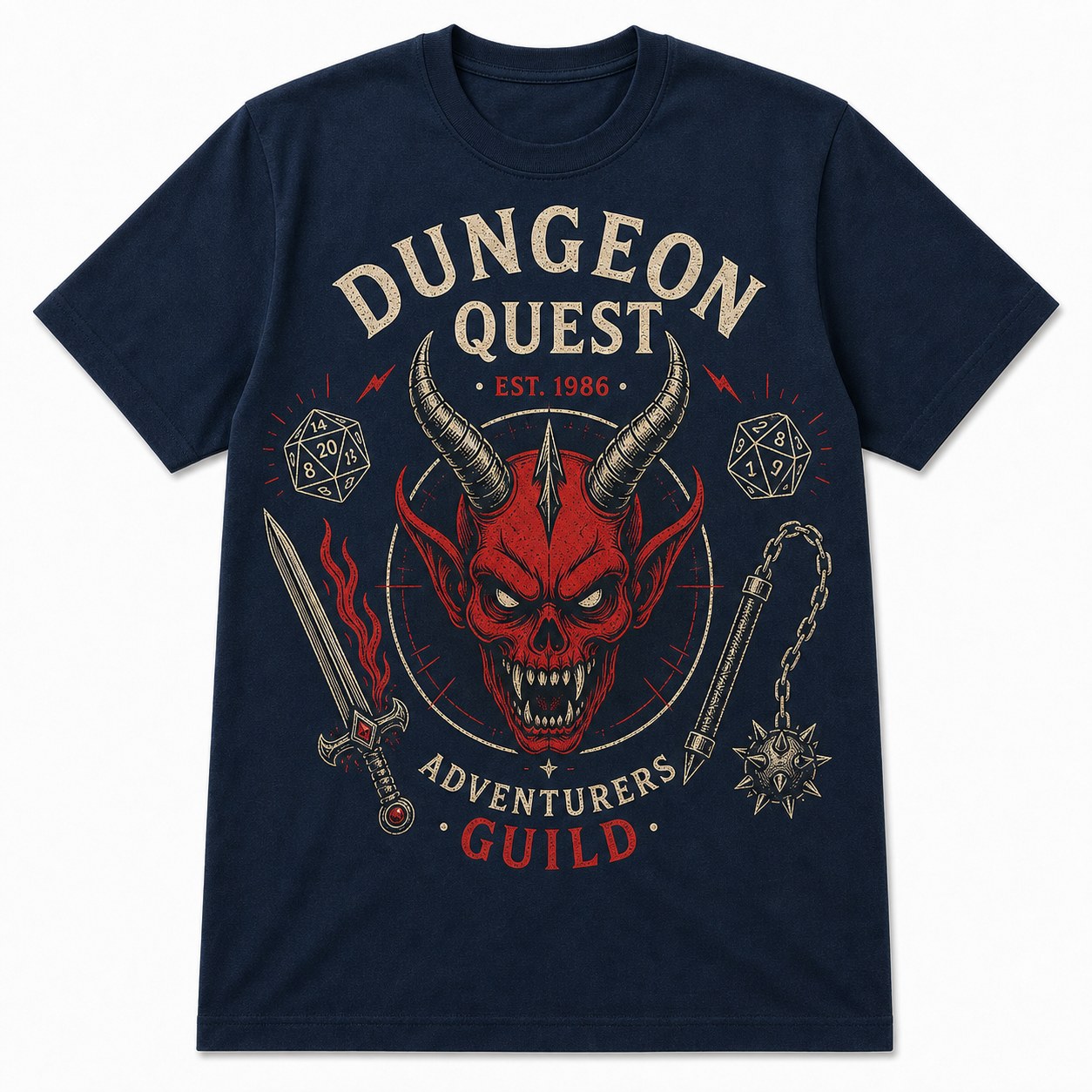 Unisex Dungeon Quest graphic tee - variant navy