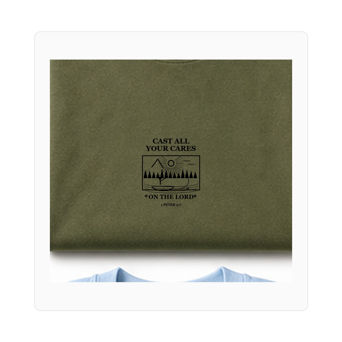 Final GPT 1200 men's Cast All Your Cares fishing tee - variant olive