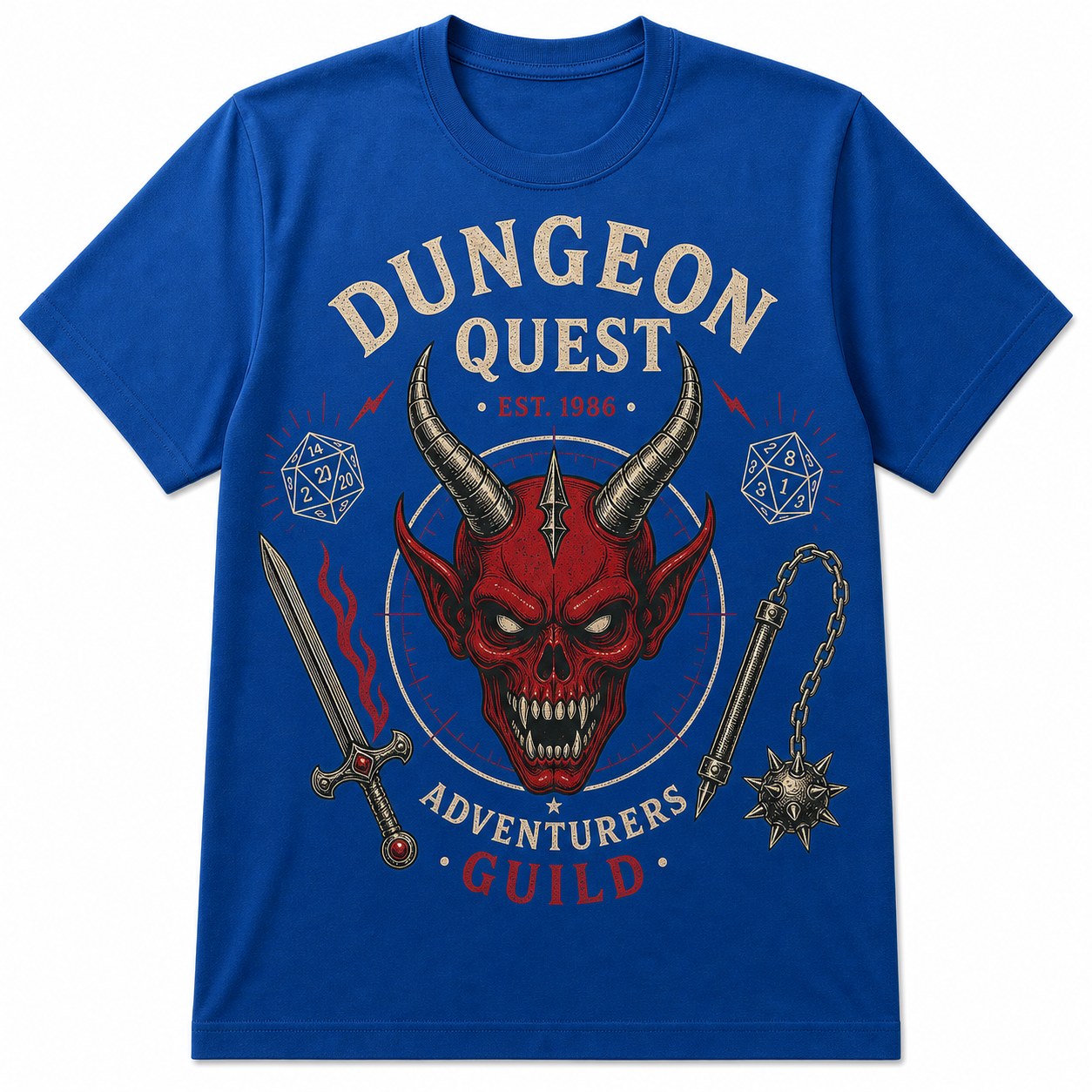 Unisex Dungeon Quest graphic tee - variant royal blue