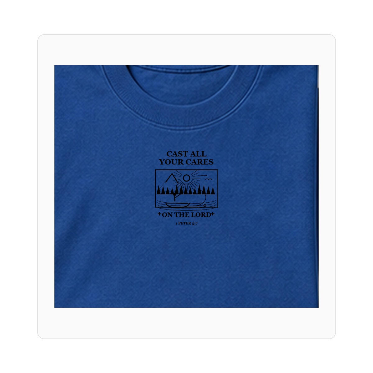Final GPT 1200 men's Cast All Your Cares fishing tee - variant royal blue