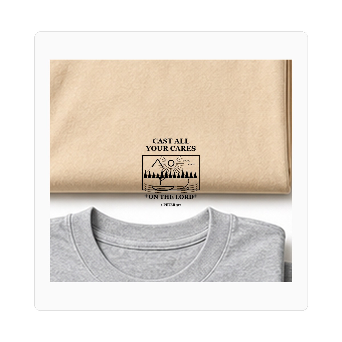 Final GPT 1200 men's Cast All Your Cares fishing tee - variant sand