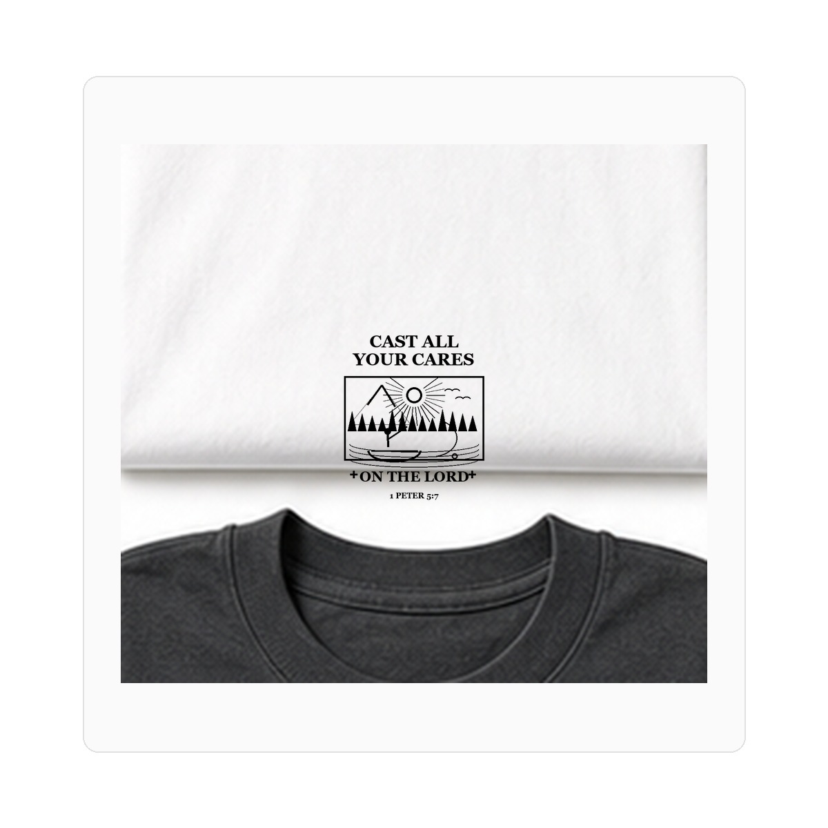 Final GPT 1200 men's Cast All Your Cares fishing tee - variant white