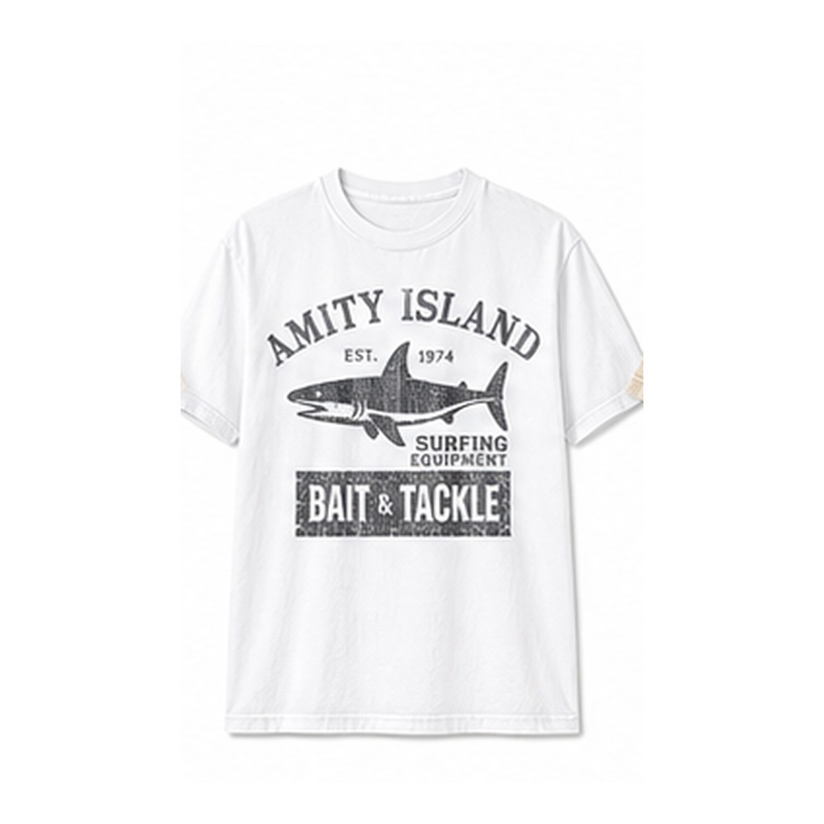 Men's vintage shark bait and tackle graphic tee - variant white