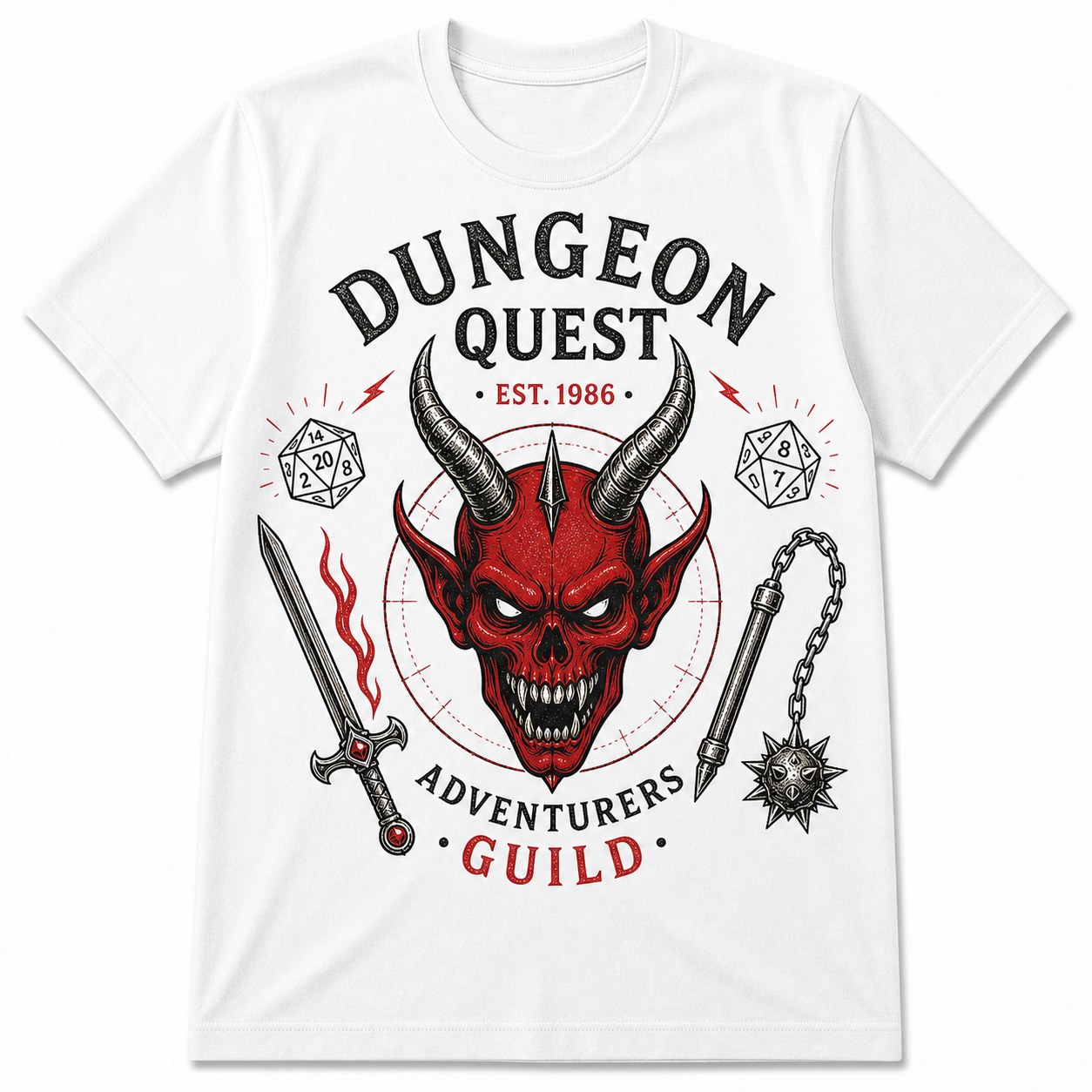 Unisex Dungeon Quest graphic tee - variant white