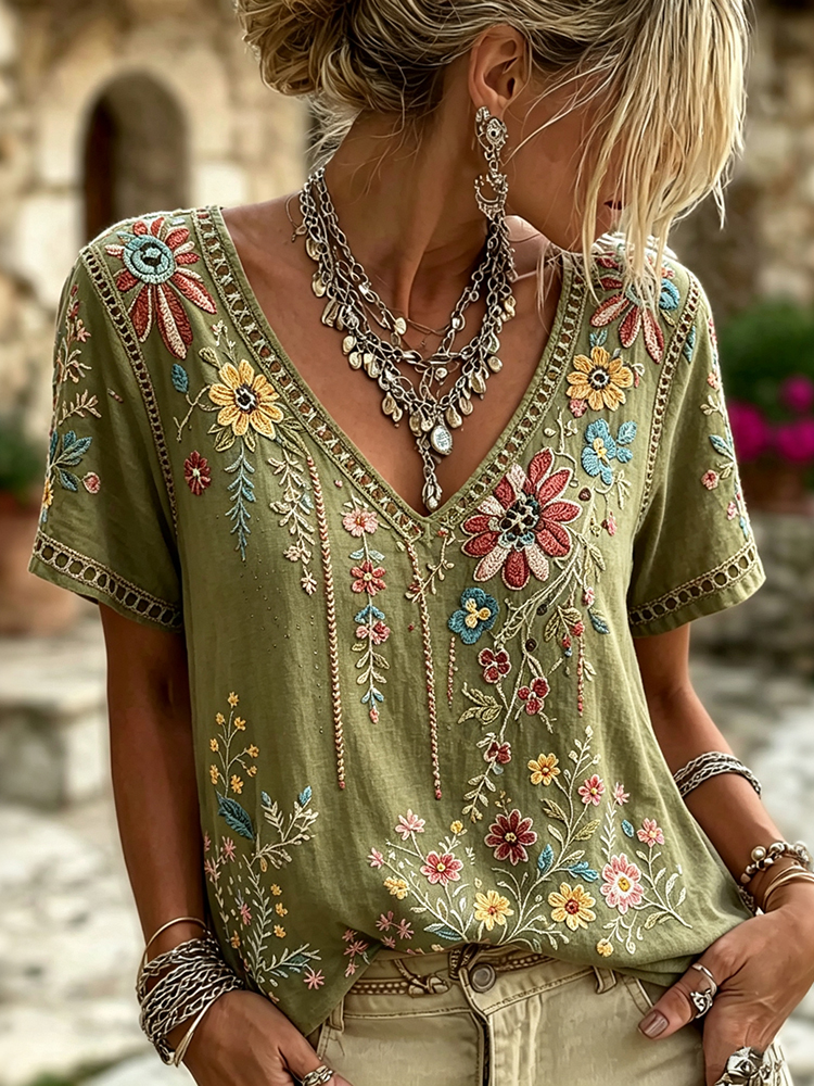 Women's Retro Vacation Cotton Linen Top