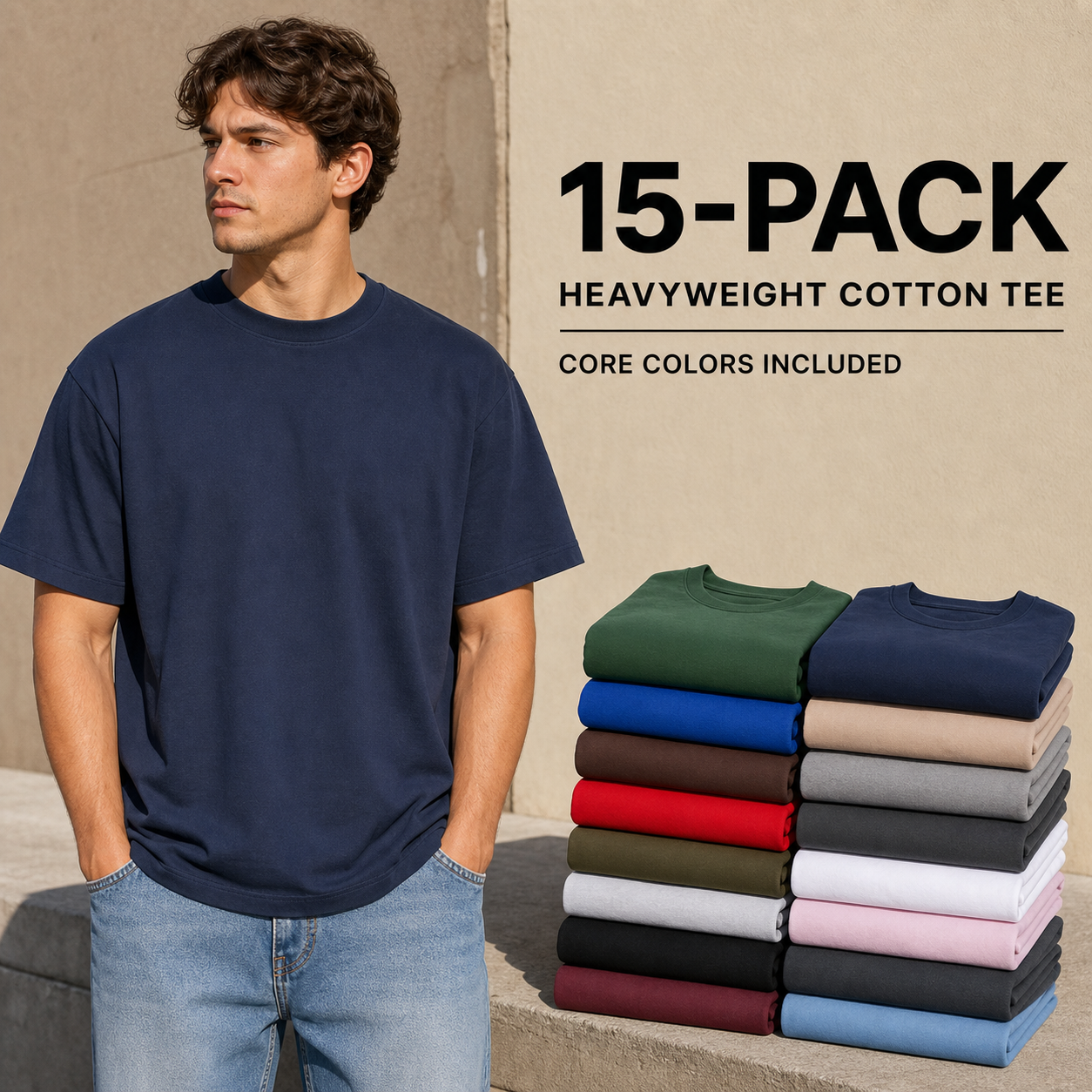 Men's Heavyweight Cotton T-Shirt - Casual Fit