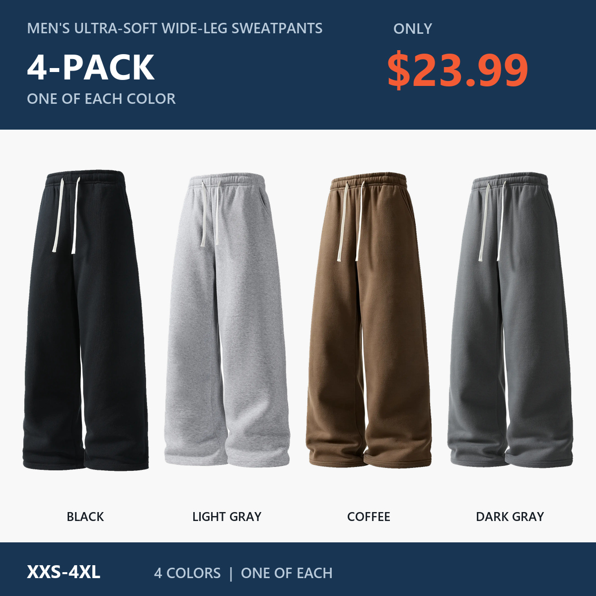 Four-pack D: Black, Light Gray, Coffee, and Dark Gray