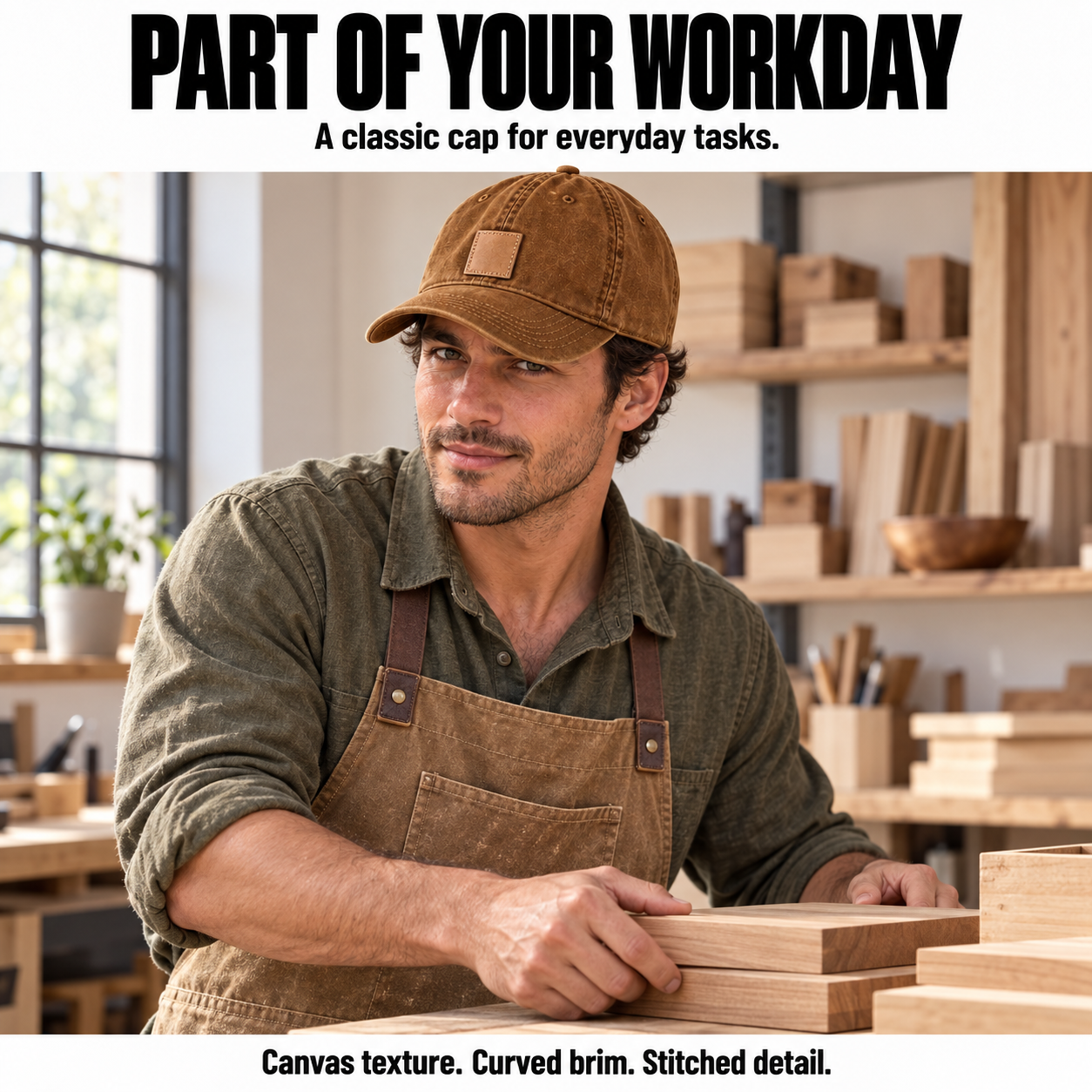 Canvas cap styled for everyday work