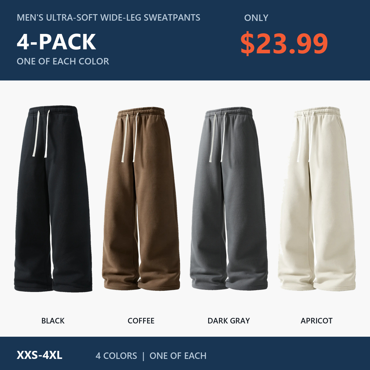 Four-pack G: Black, Coffee, Dark Gray, and Apricot