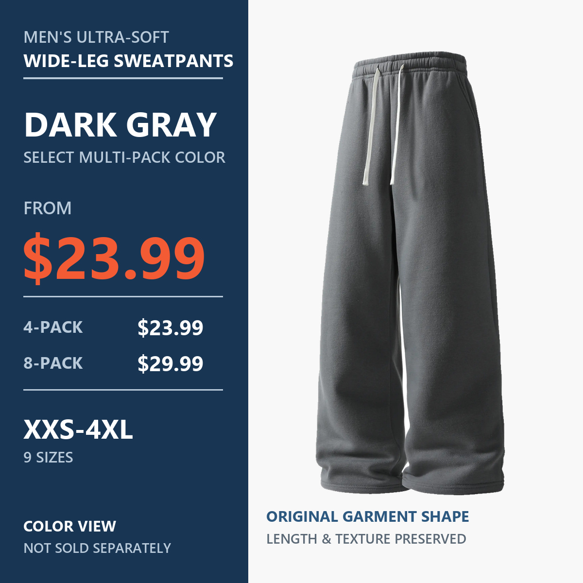 Dark Gray wide-leg sweatpants color view