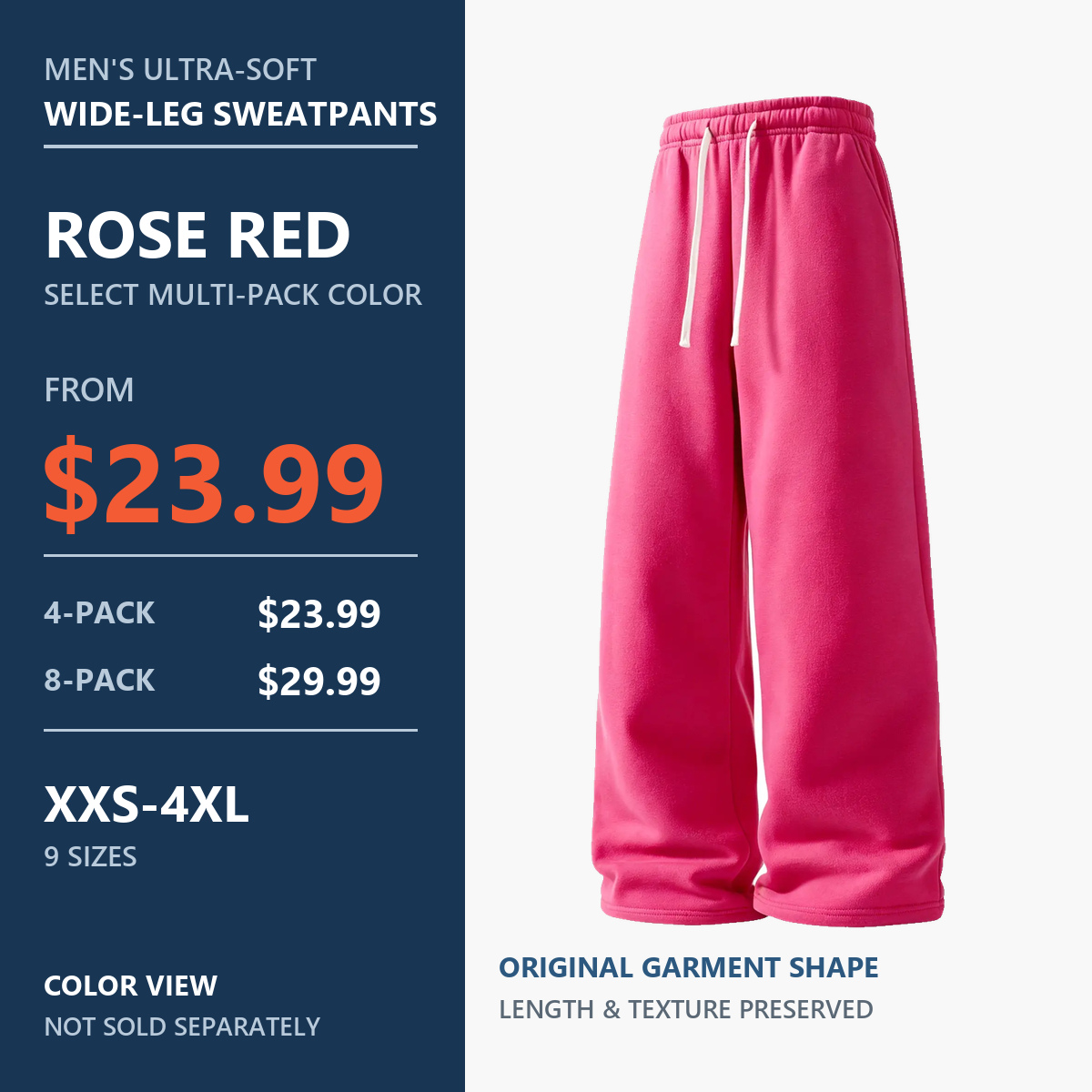 Rose Red wide-leg sweatpants color view