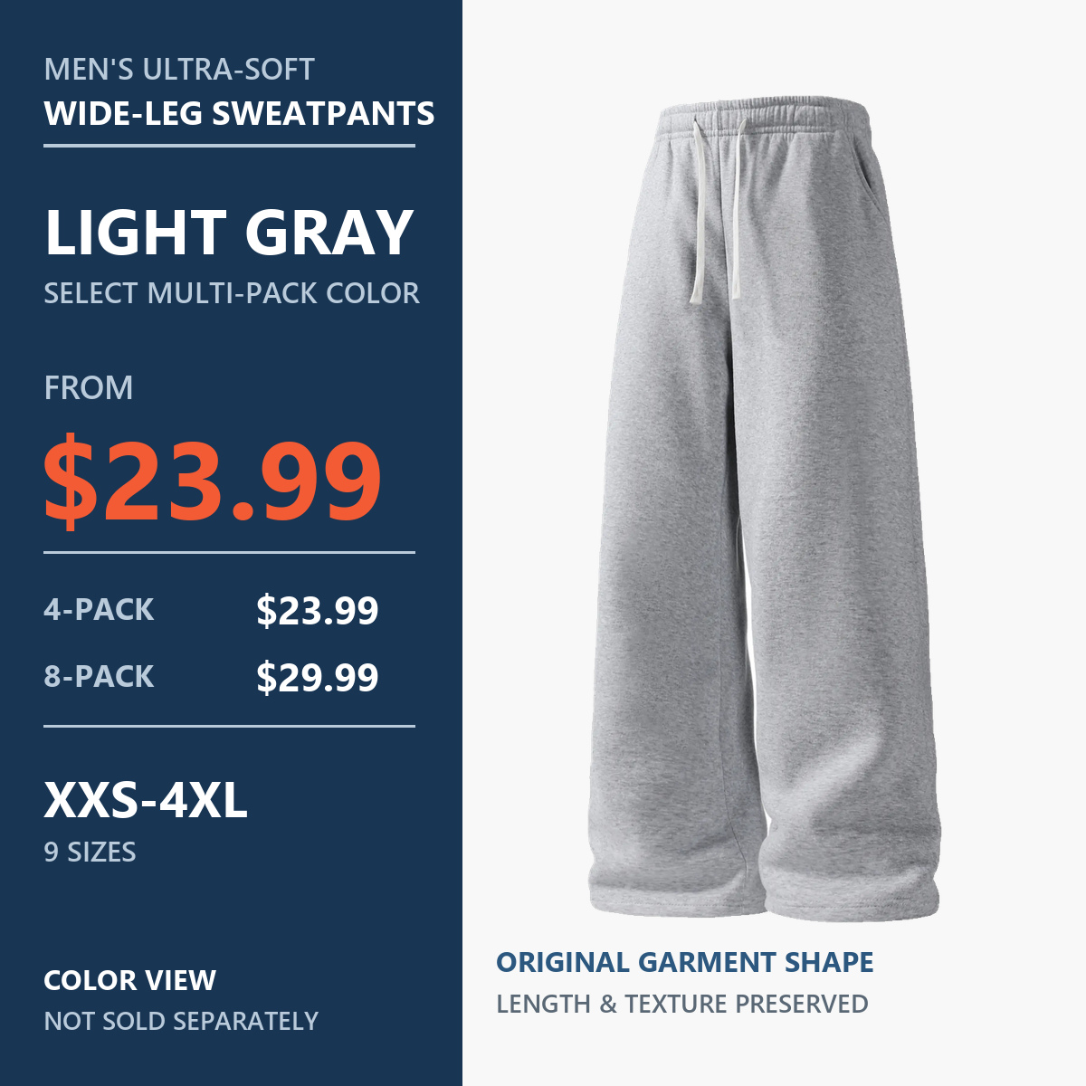 Light Gray wide-leg sweatpants color view