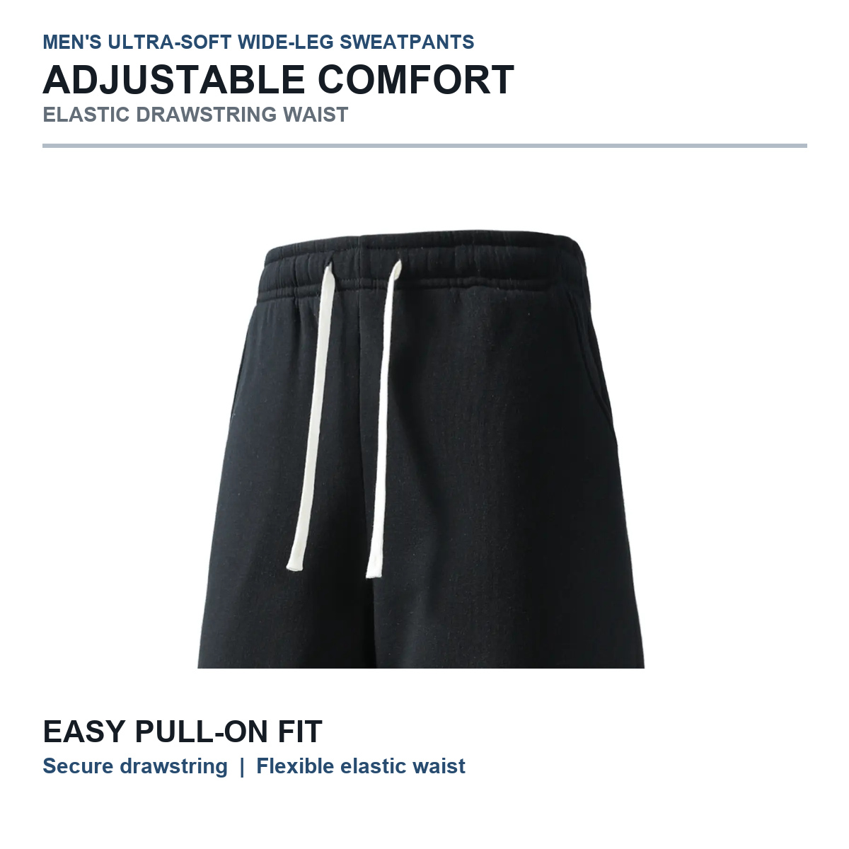 Adjustable elastic drawstring waist detail