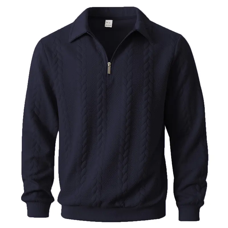 Men's Knitted Polo Sweater, Classic Plain Long Sleeve Fitted Pullover Top, Versatile Casual Menswear for Spring Daily Wear, Long Sleeves, Stylish, Tops, Clothes, Jeans