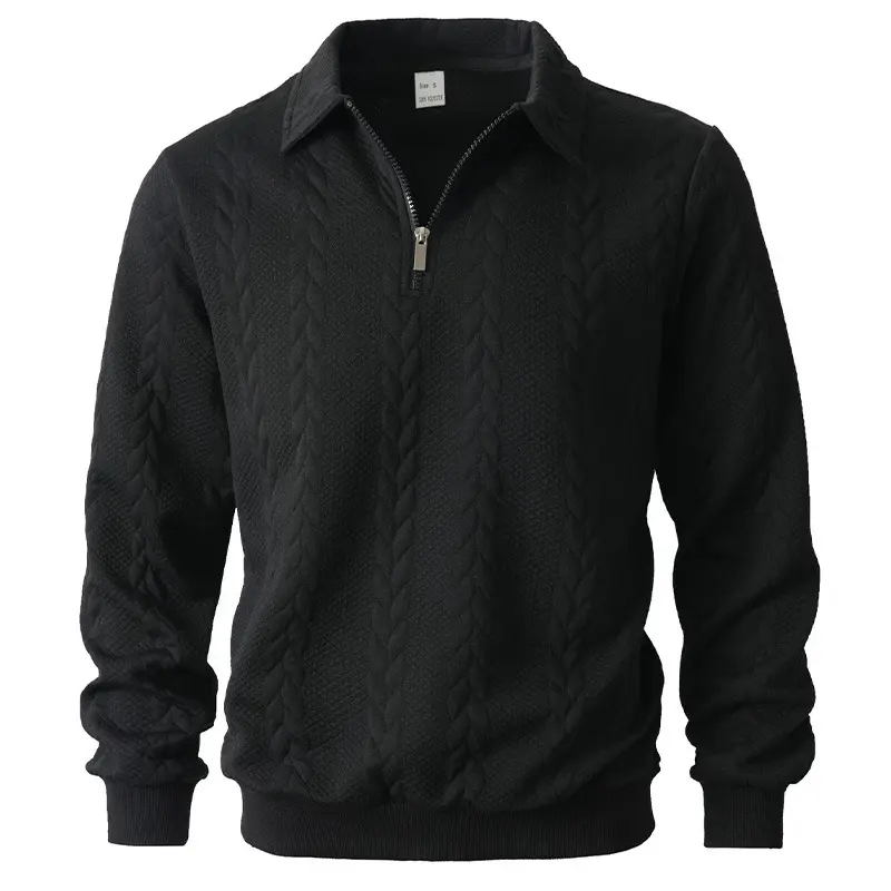 Men's Knitted Polo Sweater, Classic Plain Long Sleeve Fitted Pullover Top, Versatile Casual Menswear for Spring Daily Wear, Long Sleeves, Stylish, Tops, Clothes, Jeans
