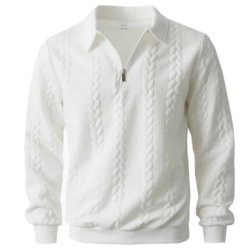Men's Knitted Polo Sweater, Classic Plain Long Sleeve Fitted Pullover Top, Versatile Casual Menswear for Spring Daily Wear, Long Sleeves, Stylish, Tops, Clothes, Jeans