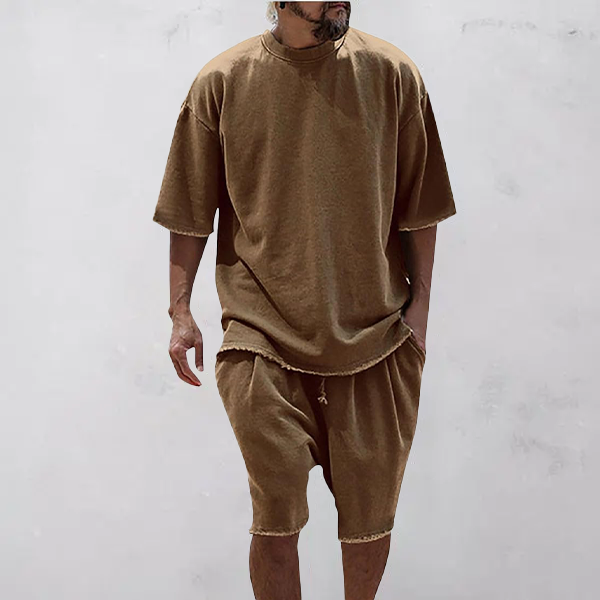 Casual Loose Solid Color Sportswear Set