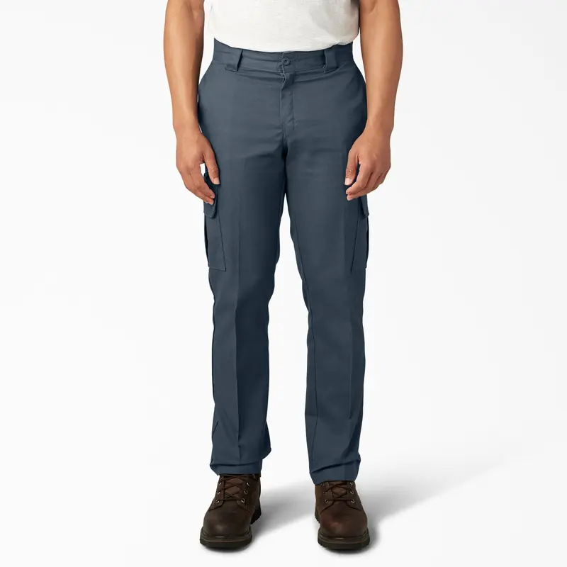 Men's Stretch Cargo Work Pants, Regular Fit Straight Leg, Comfortable Flexible Pants with Expandable Cargo Pockets