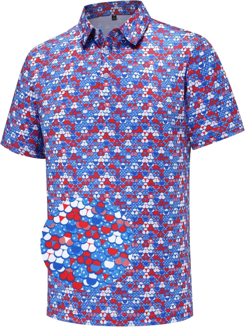Men's printed golf polo 9-pack