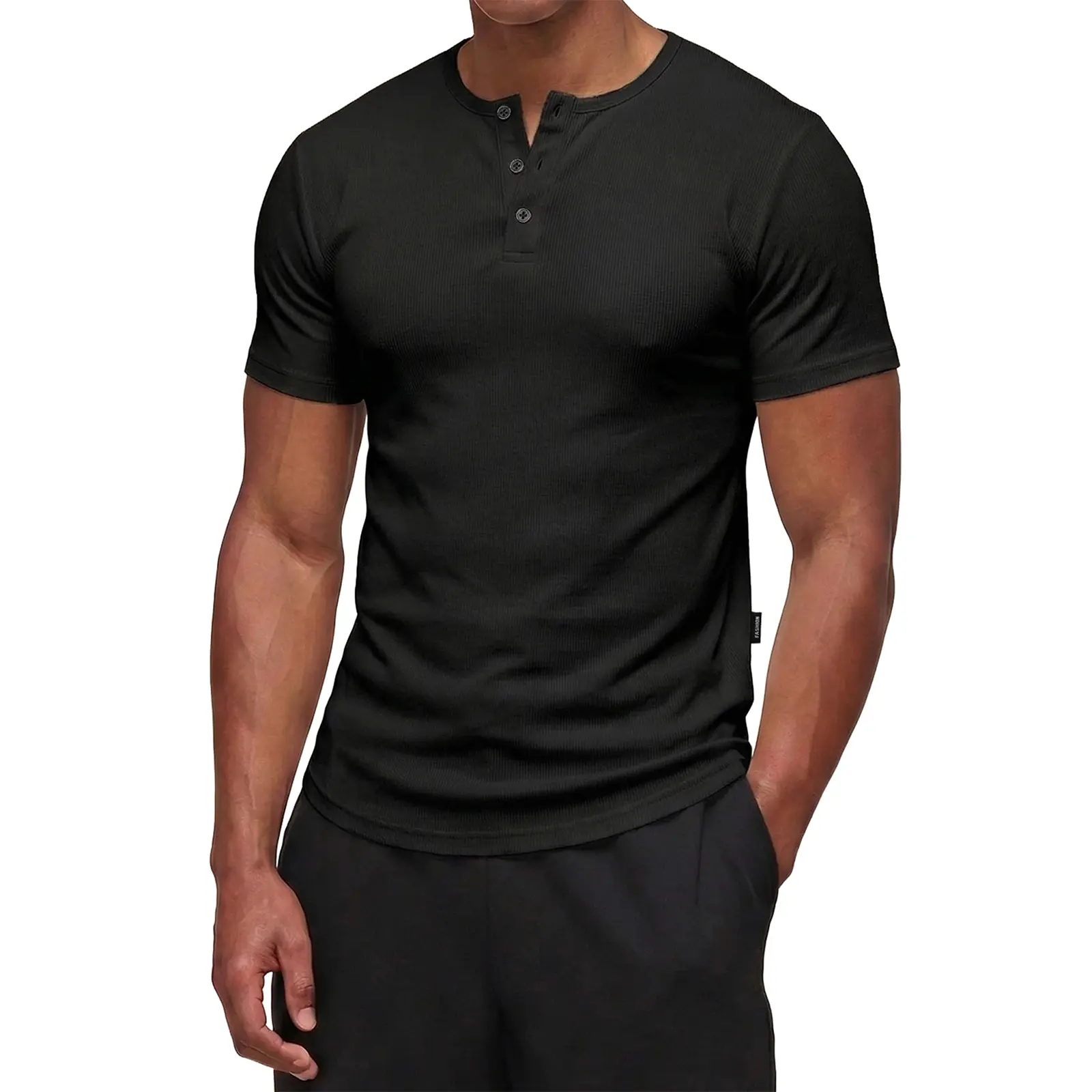 Men's Slim Fit Henley Shirt - Gym & Casual Wear