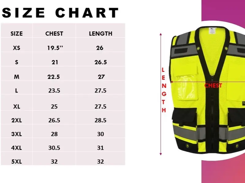 High Visibility Reflective Safety, Mesh Safety Vest with Zipper and Multi pockets